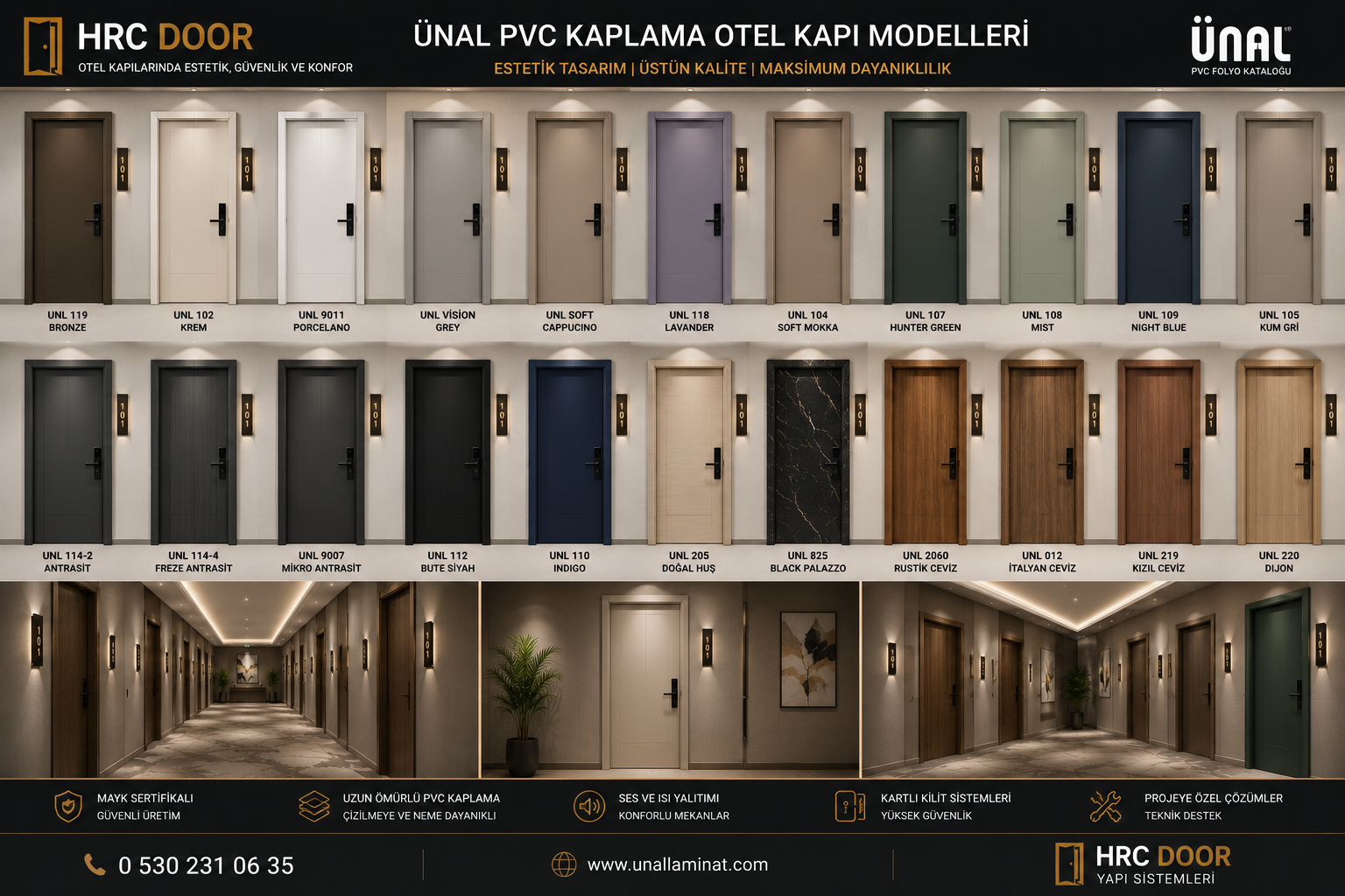 OTEL KAPI MODELLERİ RENK KATALOĞU